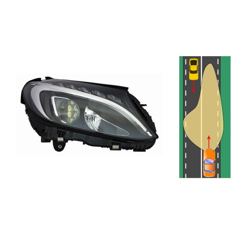 Headlight Right LED Mercedes C-Class W205 S205 C205 A205 (2014-2018) DEPO 440-11D2RMLDEM2