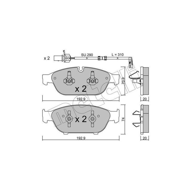 Plaquettes de frein Avant pour Audi A6 A7 A8 METELLI 22-0953-0K