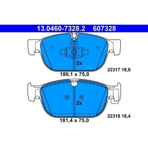 ATE 13.0460-7328.2 Klocki hamulcowe przód dla Volvo XC60 V90 S90 XC90 V60 XC40 S60 C40