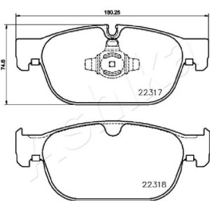 Brzdové platničky Predné pre Volvo C40 S60 S90 V60 V90 XC40 XC60 XC90 ASHIKA 50-00-0333