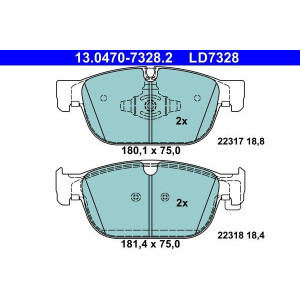 ATE 13.0470-7328.2 Pastillas de freno delantero para Volvo XC60 V90 XC40 V60 S90 XC90 S60