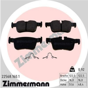 Brake Pads Set Rear for Volvo S60 S90 V60 V90 XC60 ZIMMERMANN 22568.160.1