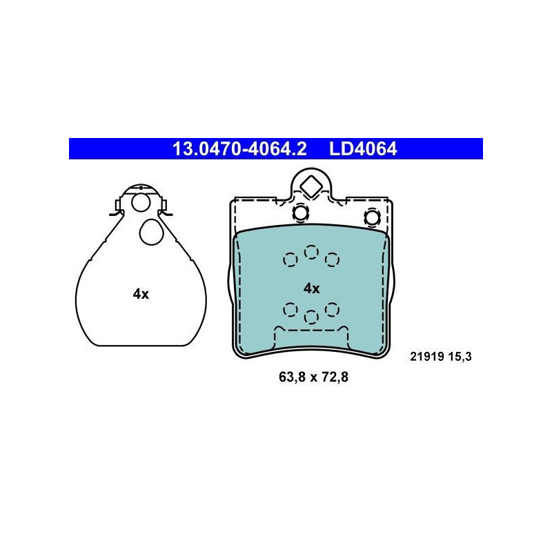 ATE 13.0470-4064.2 Brake Pads Set Rear for