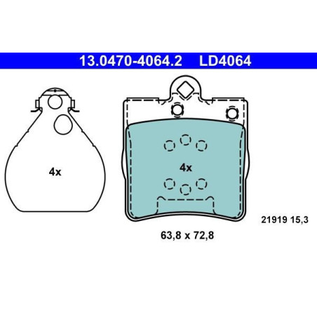 ATE 13.0470-4064.2 Bremsbeläge Hinten für C E CLK SLK CLC Crossfire