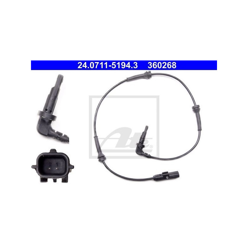 ATE 24.0711-5194.3 ABS Wheel Speed Sensor Front Left for Renault Laguna