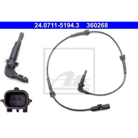 ATE 24.0711-5194.3 Capteur ABS vitesse de roue avant gauche pour Renault Laguna