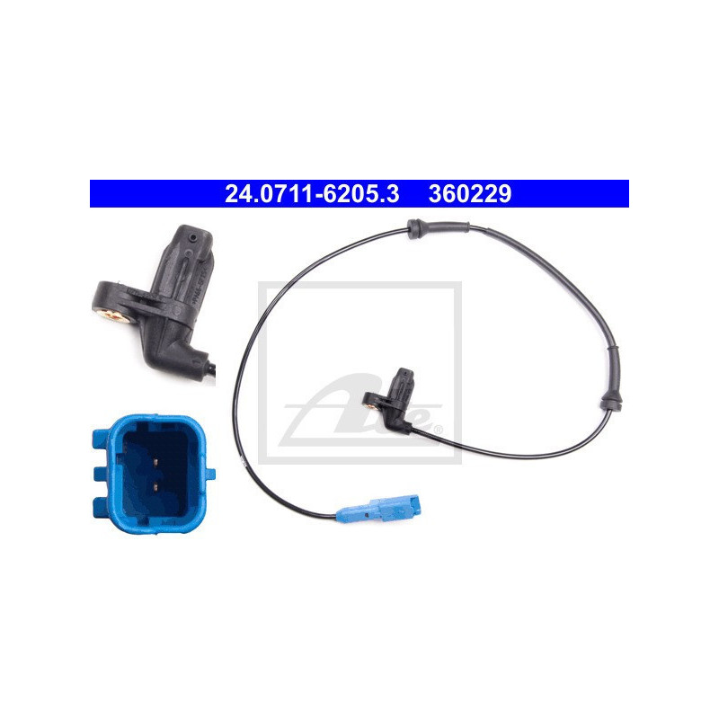 ATE 24.0711-6205.3 Capteur ABS vitesse de roue avant pour 206 206+ 207