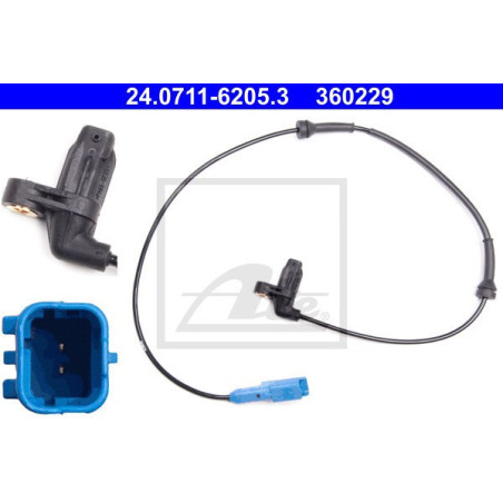 ATE 24.0711-6205.3 ABS Wheel Speed Sensor Front for 206 206+ 207
