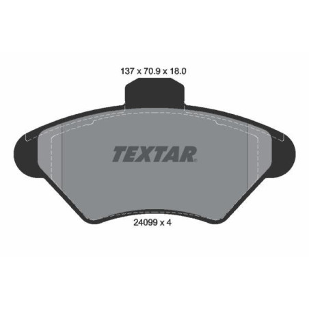 TEXTAR 2409901 Brzdové destičky přední pro Ford Mustang Thunderbird