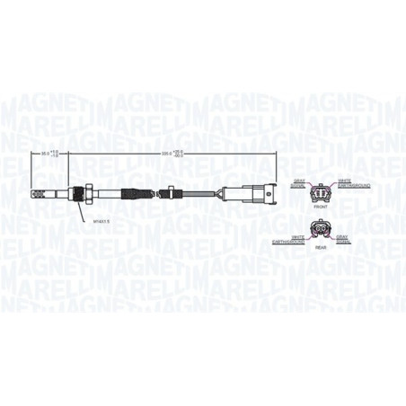MAGNETI MARELLI 172000043010 Capteur température des gaz