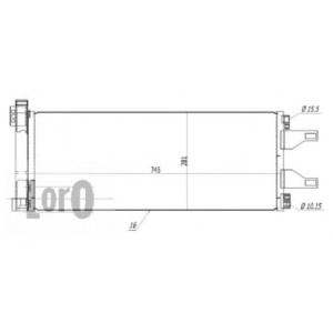 Loro 009-016-0026 Air conditioning condenser for CITROËN / FIAT / PEUGEOT