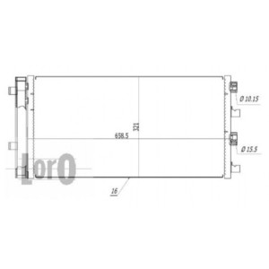 Loro 010-016-0003 Condensador de aire acondicionado para DACIA