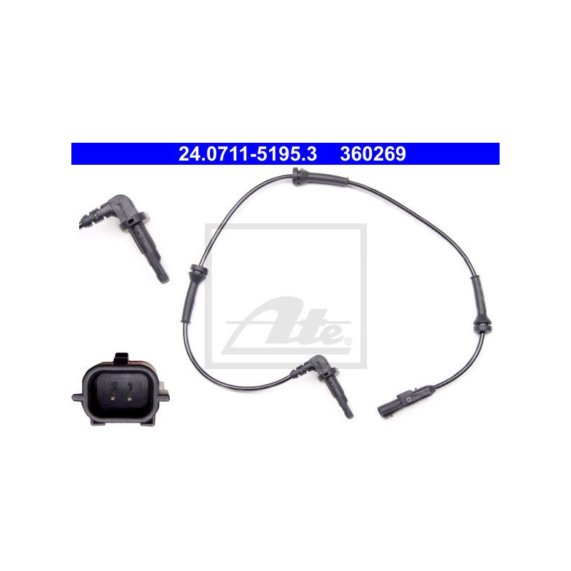 ATE 24.0711-5195.3 ABS Sensor Raddrehzahl Vorne Rechts für Renault Laguna
