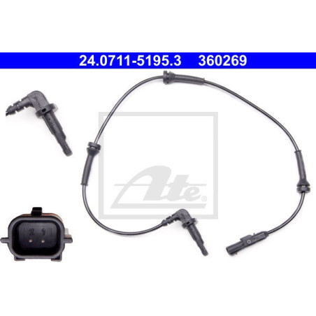 ATE 24.0711-5195.3 Sensore ABS numero giri ruota anteriore destra per Renault Laguna