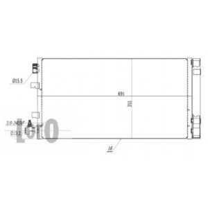 Loro 042-016-0034 Condensador de aire acondicionado para RENAULT