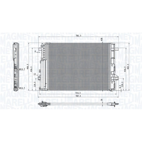 MAGNETI MARELLI 350203758000 Condensador de aire acondicionado
