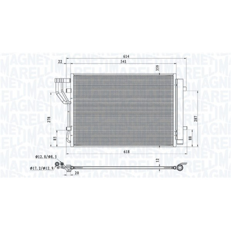MAGNETI MARELLI 350203805000 Air conditioning condenser