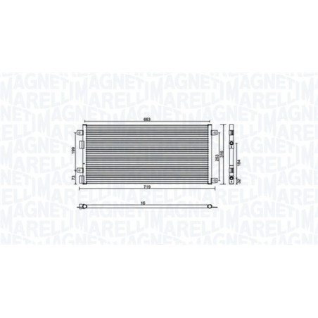 MAGNETI MARELLI 350203887000 Condensatore climatizzatore