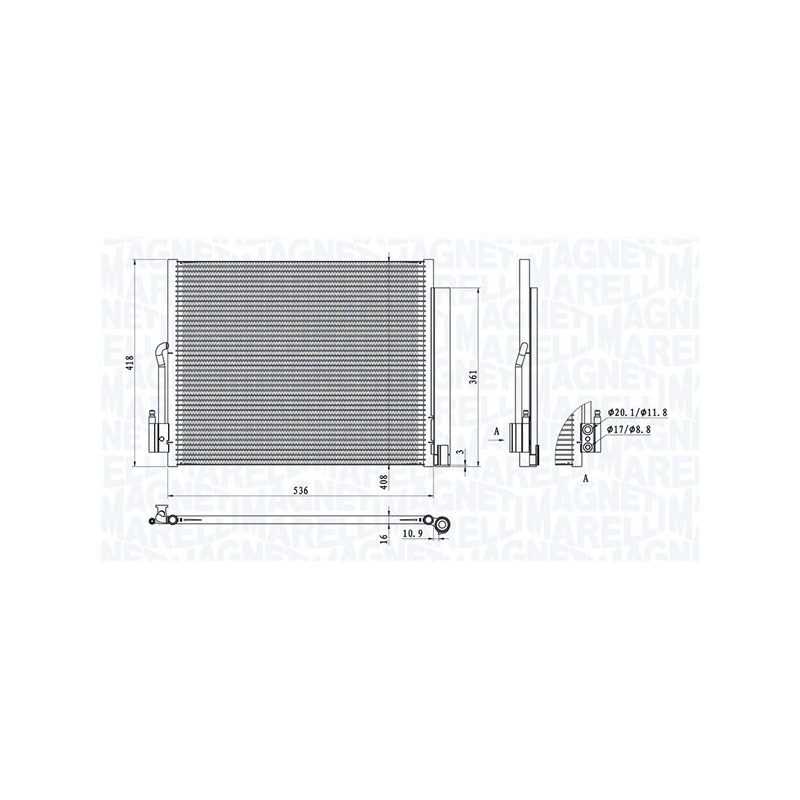 MAGNETI MARELLI 350203872000 Skraplacz klimatyzacji