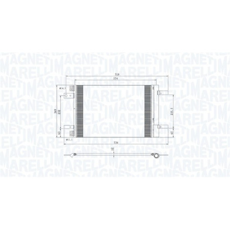 MAGNETI MARELLI 350203766000 Condensador de aire acondicionado