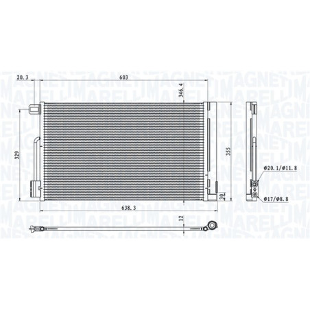 MAGNETI MARELLI 350203611000 Condensador de aire acondicionado