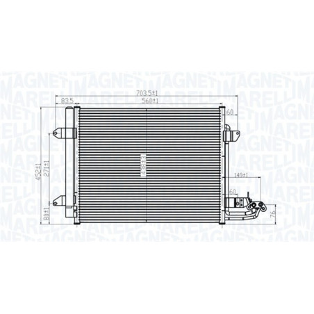 MAGNETI MARELLI 350203815000 Condensatore climatizzatore
