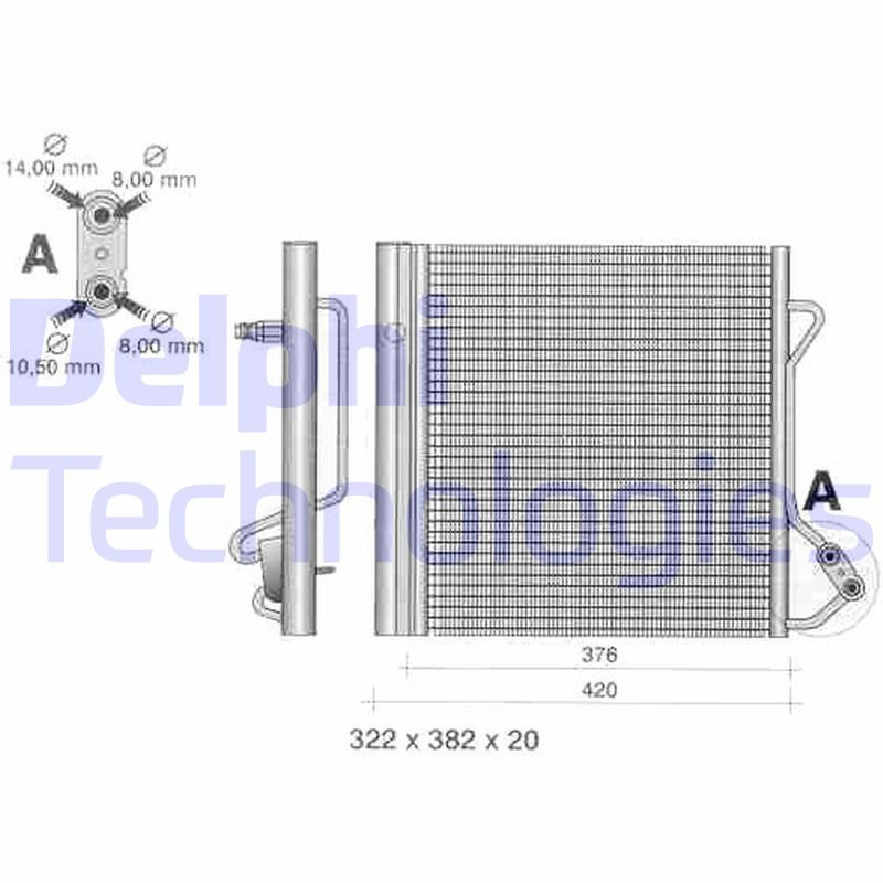 DELPHI TSP0225320 Condensador de aire acondicionado