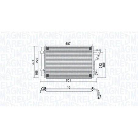 MAGNETI MARELLI 350203951000 Condensatore climatizzatore
