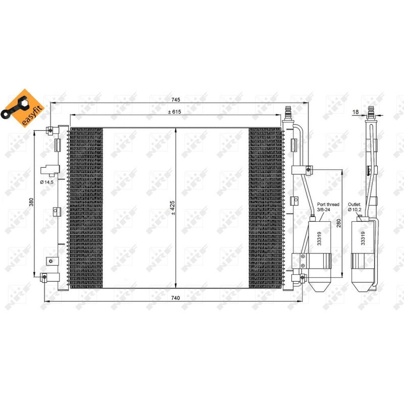 NRF 35876 Condensador de aire acondicionado