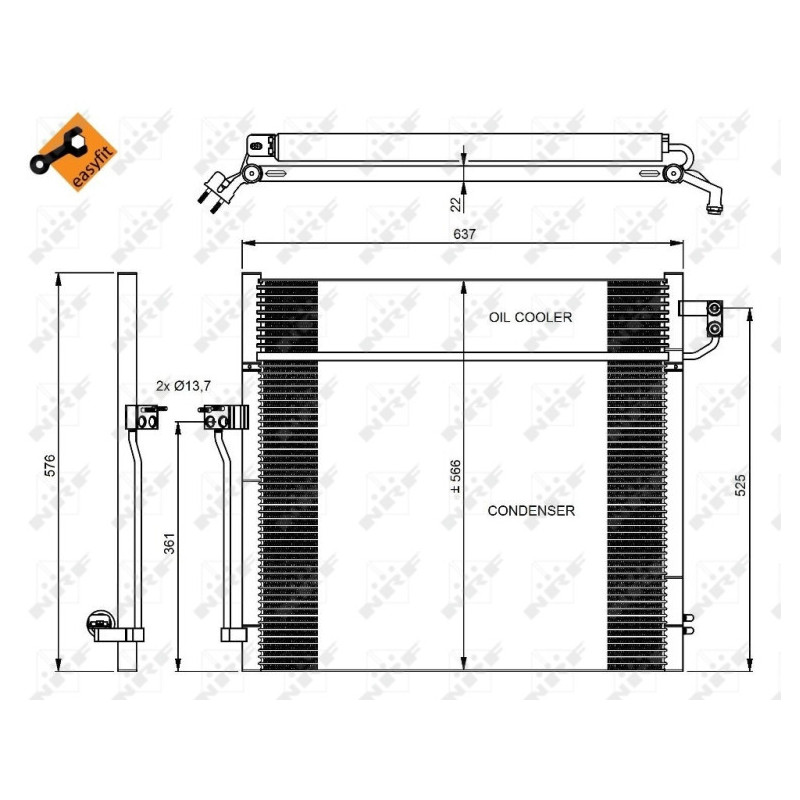 NRF 350080 Condensador de aire acondicionado