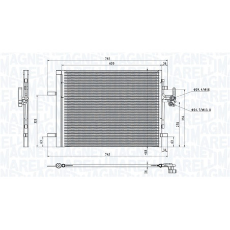 MAGNETI MARELLI 350203873000 Condensatore climatizzatore