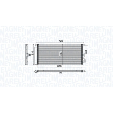 MAGNETI MARELLI 350203807000 Condensatore climatizzatore