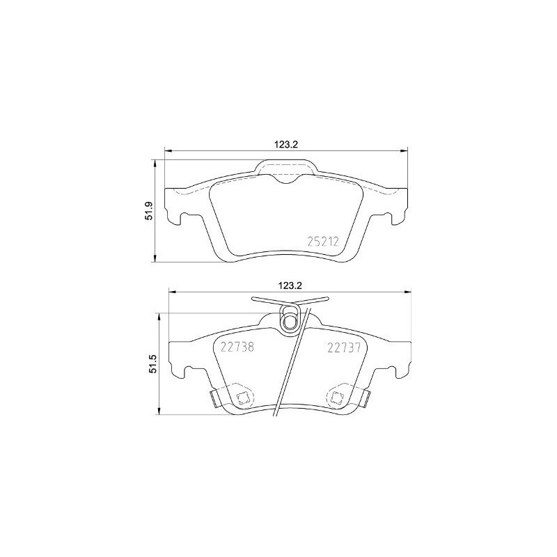 BREMBO P 24 216 Plaquettes de frein arrière pour Ford Focus