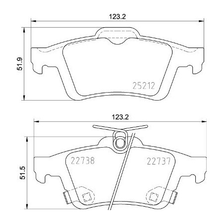 BREMBO P 24 216 Brzdové destičky zadní pro Ford Focus