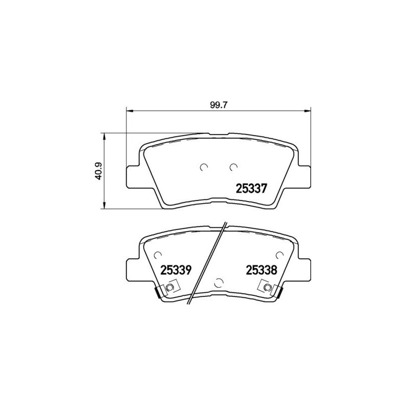 BREMBO P 30 106 Pastillas de freno trasero para i30 Ceed Kona XCeed ProCeed