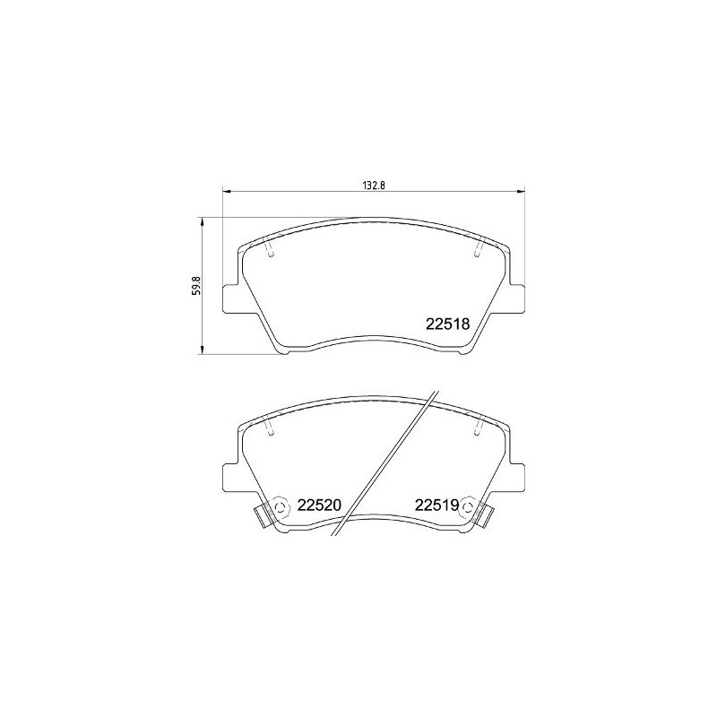 BREMBO P 30 107 Brzdové platničky predné pre Elantra Ioniq Niro