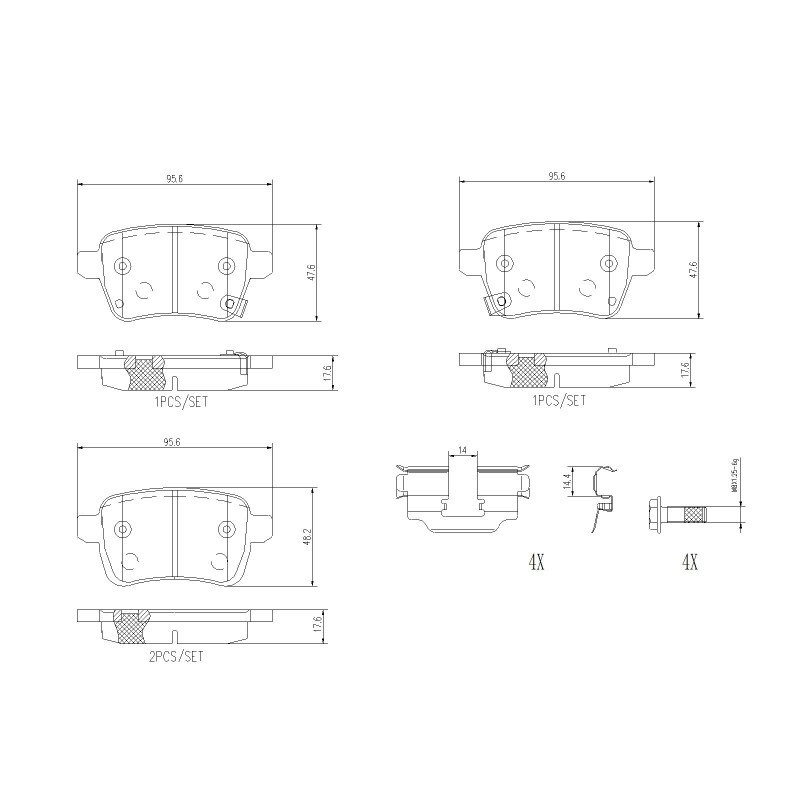 BREMBO P 23 190 Brzdové platničky zadné pre Fiat Tipo