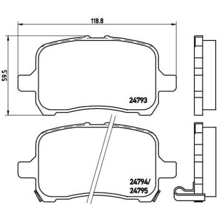 BREMBO P 10 015 Pastiglie freno anteriore per Solstice Cobalt GT Malibu