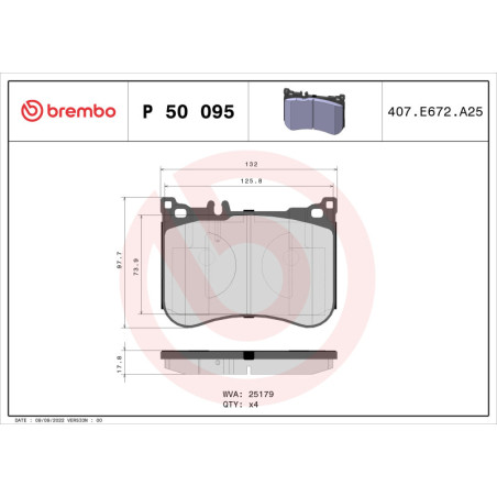 BREMBO P 50 095 Klocki hamulcowe przód dla Mercedes S SL E CLS