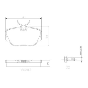 BREMBO P 71 004 Brzdové platničky predné pre SAAB 900 9000