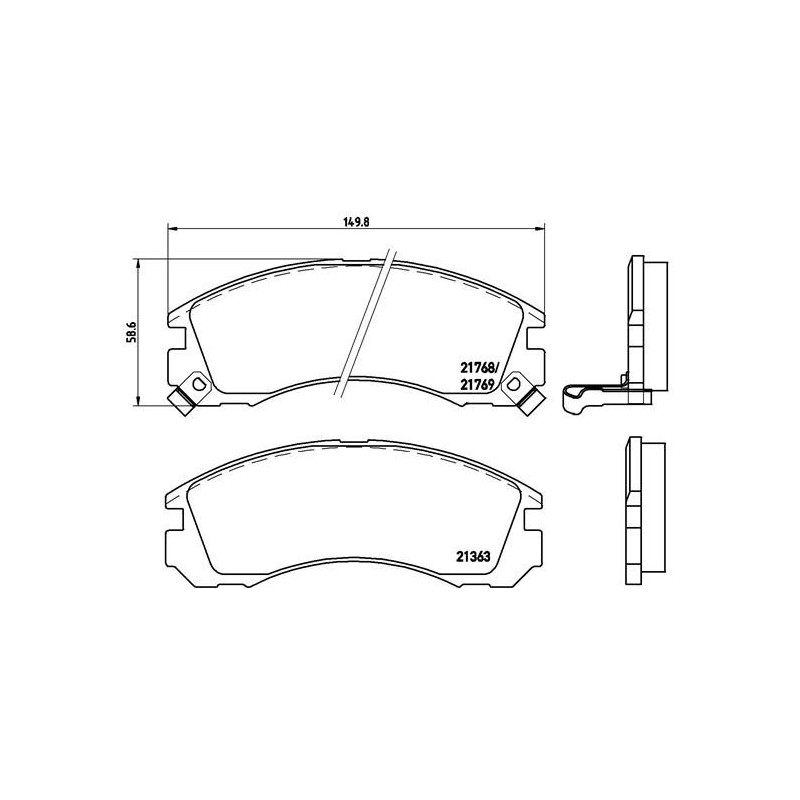 BREMBO P 54 017X Brake Pads Set Front for Outlander Pajero Sport L 400 200 Galant Lancer Chariot FTO