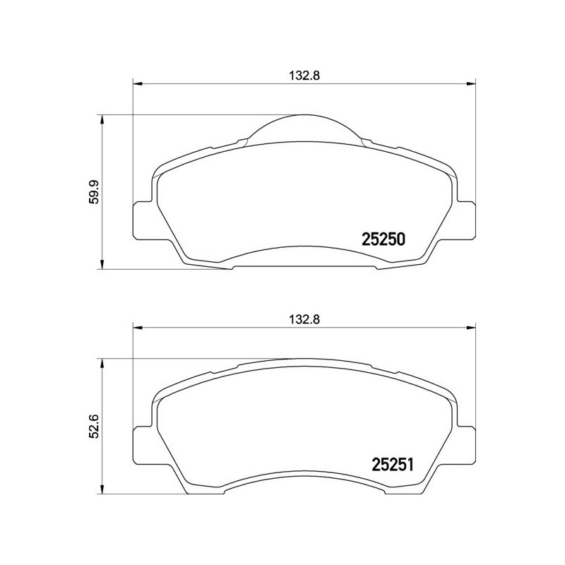 BREMBO P 61 138 Brzdové platničky predné pre Peugeot 308