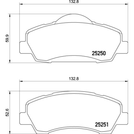 BREMBO P 61 138 Brake Pads Set Front for Peugeot 308