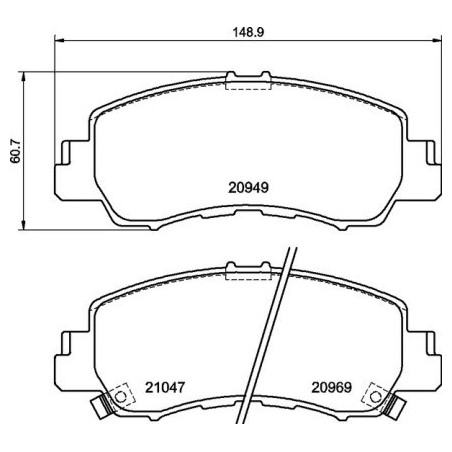 BREMBO P 54 061 Brzdové destičky přední pro Mitsubishi Eclipse Cross