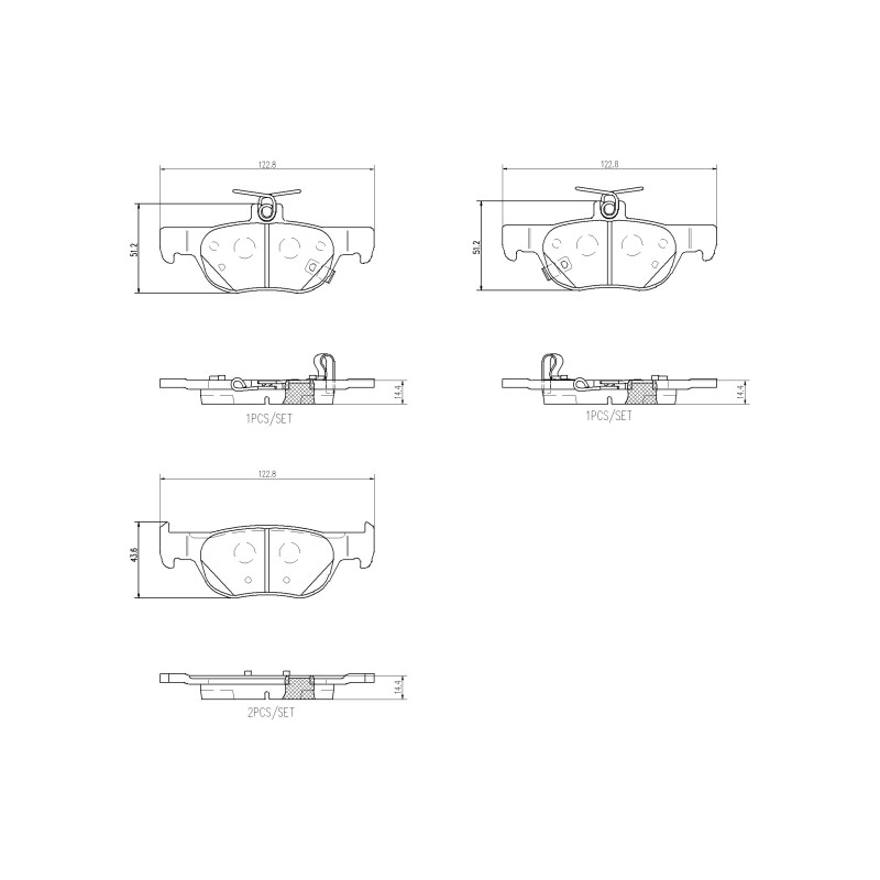 BREMBO P 49 064 Brzdové platničky zadné pre 3 CX-30 MX-30