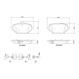BREMBO P 50 162 Plaquettes de frein arrière pour Mercedes GLE