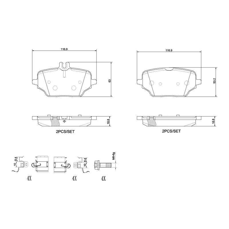 BREMBO P 50 162 Plaquettes de frein arrière pour Mercedes GLE