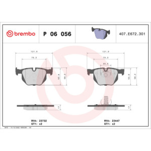 BREMBO P 06 056X Pastiglie freno posteriore per BMW X5 X6