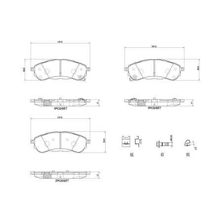 BREMBO P 24 235 Pastiglie freno posteriore per Ford Ranger