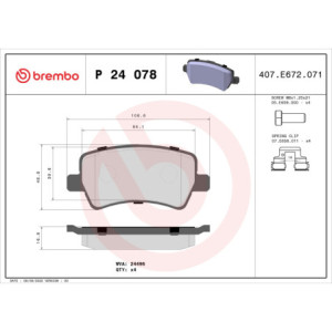 BREMBO P 24 078X Brzdové platničky zadné pre V60 S60 V70 S80 S-Max XC70 Galaxy Freelander